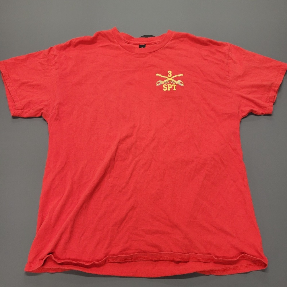 Gildan Red 3rd‎ Cavalry Regiment 2 sided T shirt size XL
